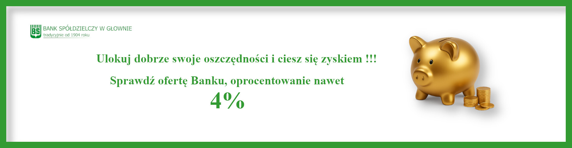 Terminowa lokata oszczędnościowa 4%
